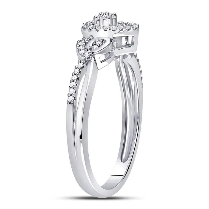 14k White Gold Round Diamond Teardrop Curl Cluster Ring 110 Cttw gndatlanta Rings