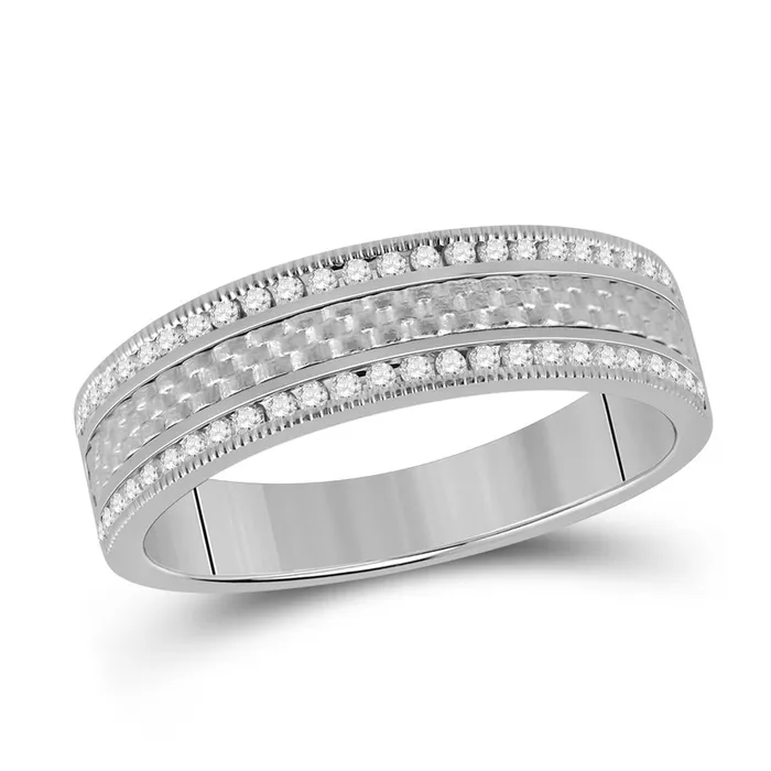 14k White Gold Round Diamond Wedding Brick Band Ring 13 Cttw gndatlanta Rings 14k White Gold Round Diamond Wedding Brick Band Ring 13 Cttw gndatlanta Rings