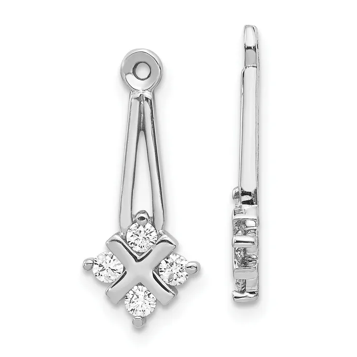 14k White Gold VS Dangle Cluster Diamond Earring Jacket goldiaca Earrings 14k White Gold VS Dangle Cluster Diamond Earring Jacket goldiaca Earrings
