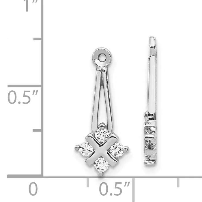 14k White Gold VS Dangle Cluster Diamond Earring Jacket goldiaca Earrings