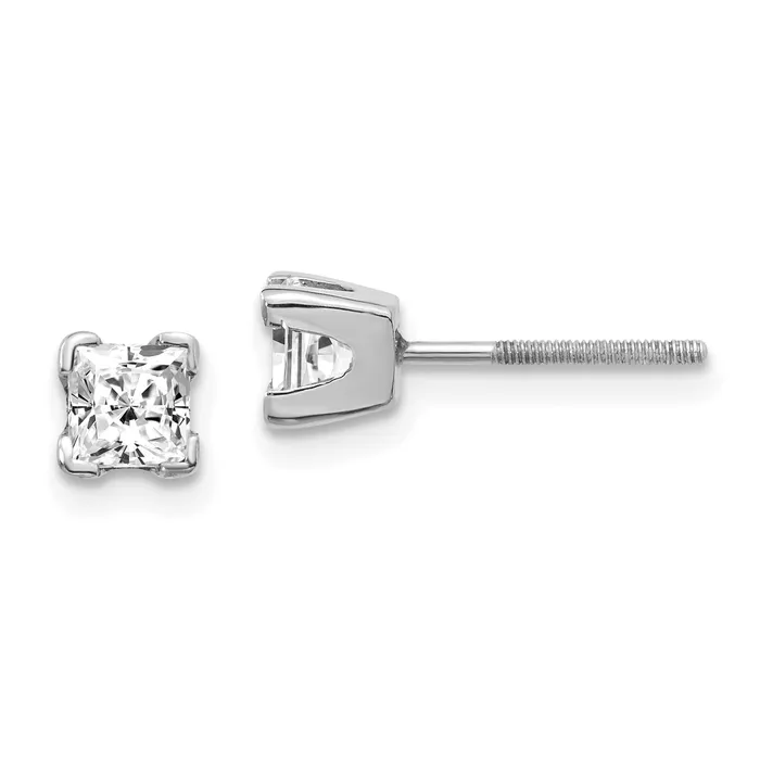14k White Gold VS Quality Complete Princess Cut Diamond Earrings goldiaca Earrings 14k White Gold VS Quality Complete Princess Cut Diamond Earrings goldiaca Earrings