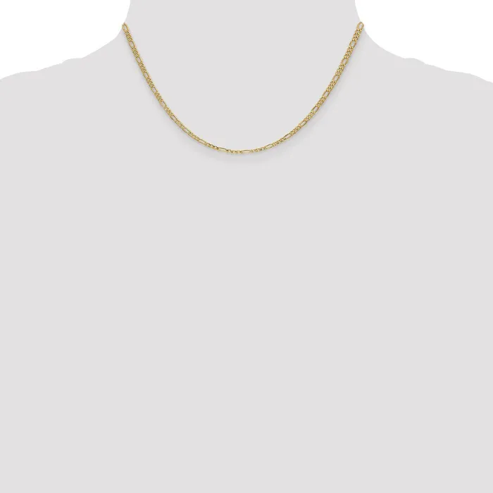 14K Yellow Gold 16 inch 25mm SemiSolid Figaro with Lobster Clasp Chain Necklace MDS Necklaces 14K Yellow Gold 16 inch 25mm SemiSolid Figaro with Lobster Clasp Chain Necklace MDS Necklaces