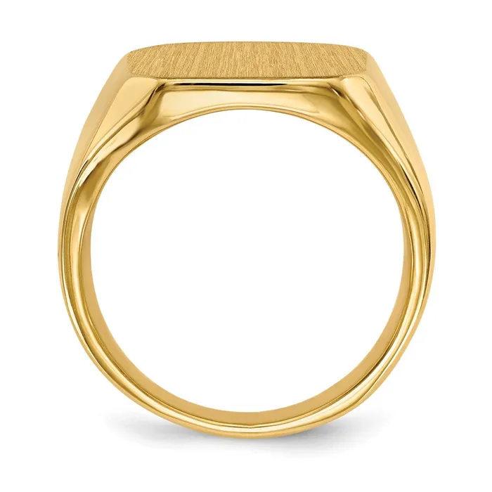 14K Yellow Gold 170x150mm Closed Back Mens Signet Ring Goldia Rings