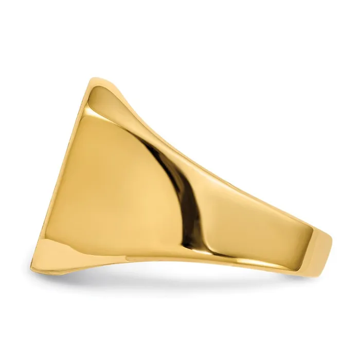 14K Yellow Gold 170x150mm Closed Back Mens Signet Ring Goldia Rings