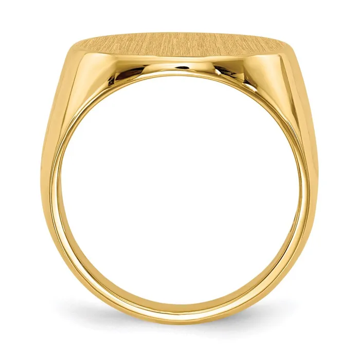 14K Yellow Gold 175x180mm Closed Back Mens Signet Ring Goldia Rings