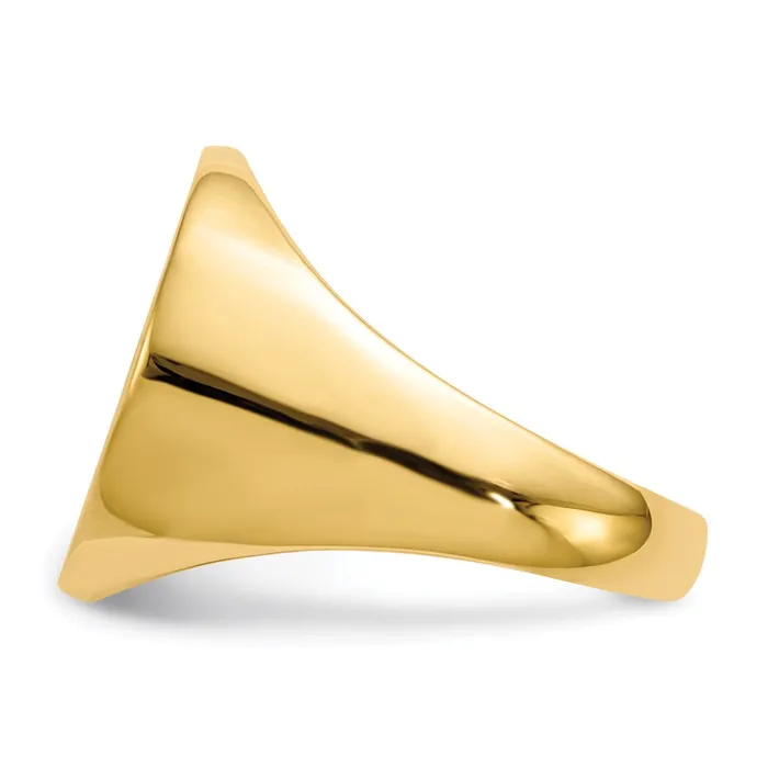 14K Yellow Gold 175x180mm Closed Back Mens Signet Ring Goldia Rings