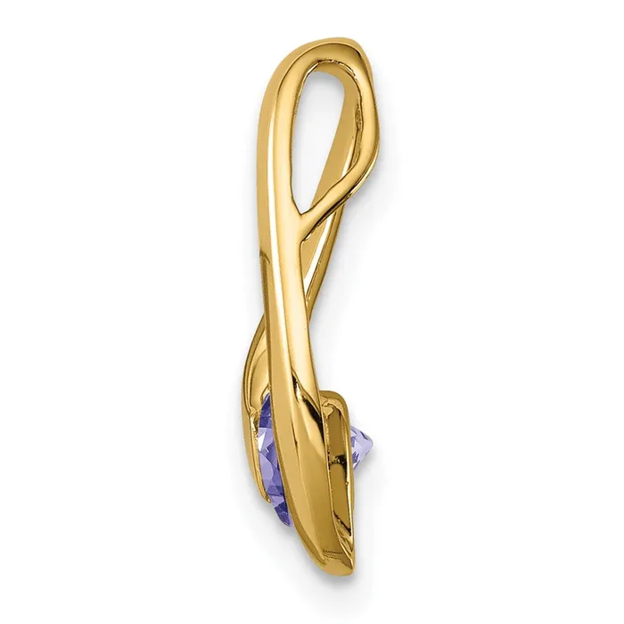 14k Yellow Gold 4mm Tanzanite pendant Goldia PreStyled Sets