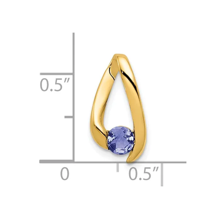 14k Yellow Gold 4mm Tanzanite pendant Goldia PreStyled Sets