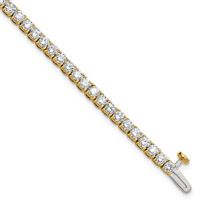 14k Yellow Gold 5 Ct Lab Grown Diamond VSSI G Tennis Bracelet Goldia Bracelets 14k Yellow Gold 5 Ct Lab Grown Diamond VSSI G Tennis Bracelet Goldia Bracelets