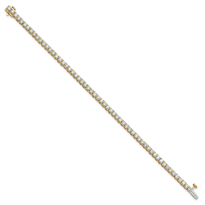 14k Yellow Gold 5 Ct Lab Grown Diamond VSSI G Tennis Bracelet Goldia Bracelets