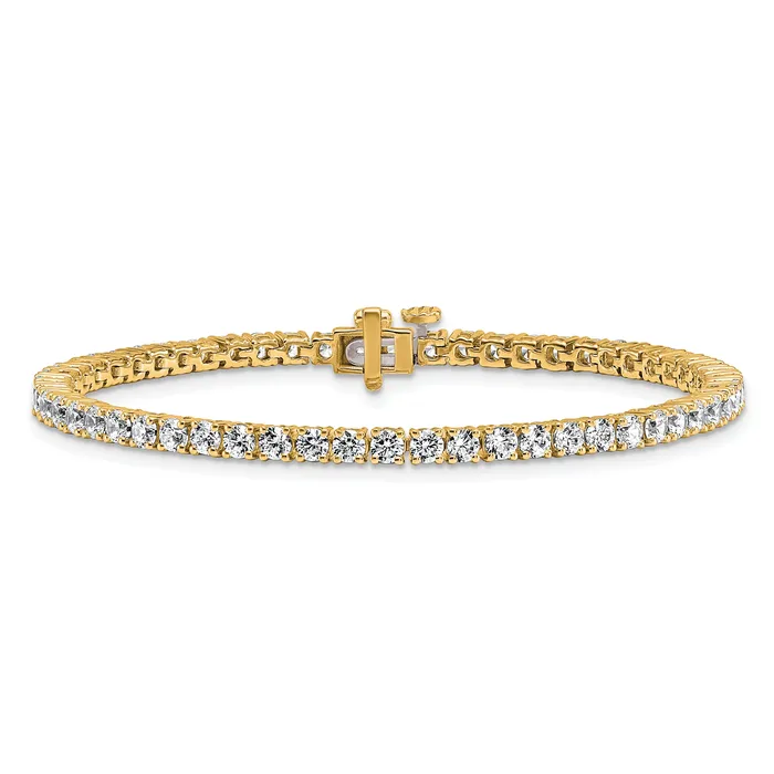 14k Yellow Gold 5 Ct Lab Grown Diamond VSSI G Tennis Bracelet Goldia Bracelets