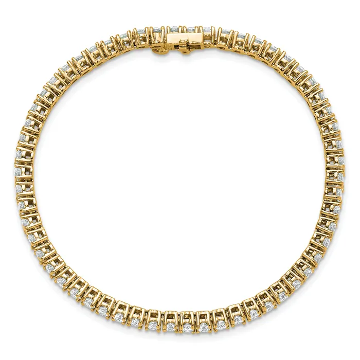14k Yellow Gold 5 Ct Lab Grown Diamond VSSI G Tennis Bracelet Goldia Bracelets