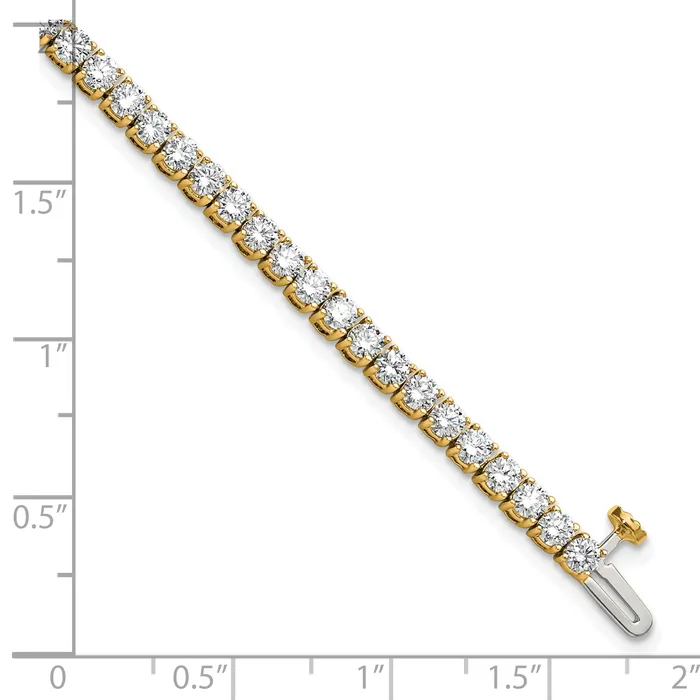 14k Yellow Gold 5 Ct Lab Grown Diamond VSSI G Tennis Bracelet Goldia Bracelets