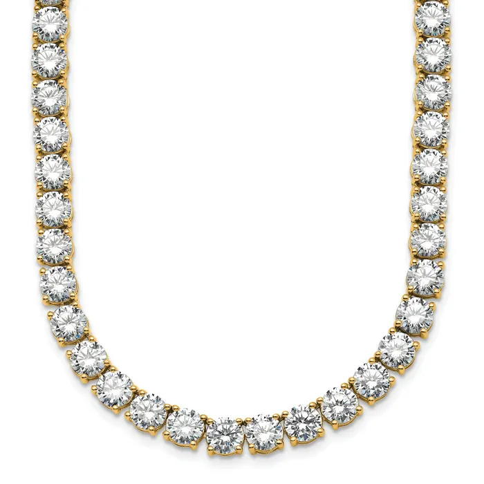 14k Yellow Gold 68 14 Ct Lab Grown Diamond VSSI G Round 22 inch Straight Tennis Necklace Goldia Necklaces 14k Yellow Gold 68 14 Ct Lab Grown Diamond VSSI G Round 22 inch Straight Tennis Necklace Goldia Necklaces