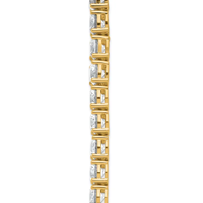 14k Yellow Gold 68 14 Ct Lab Grown Diamond VSSI G Round 22 inch Straight Tennis Necklace Goldia Necklaces