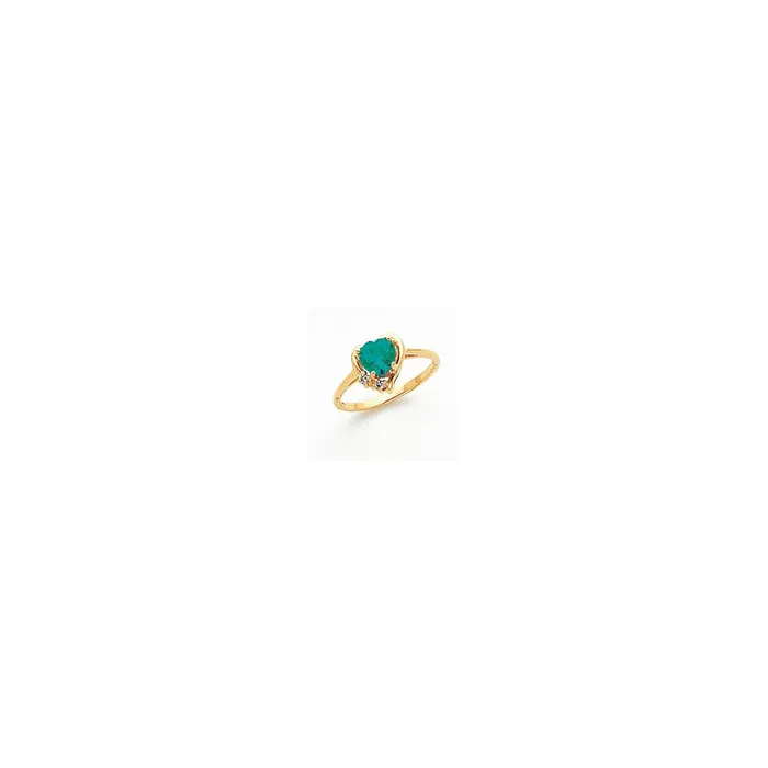 14k Yellow Gold 6mm Heart Mount St Helens A Diamond ring Goldia Rings