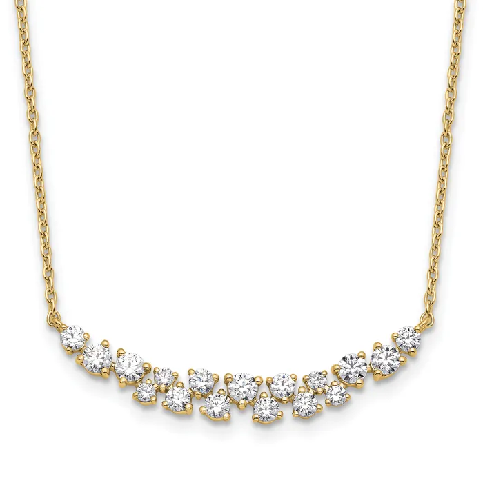 14k Yellow Gold 78 Ct Lab Grown Diamond VSSI G 1775 inch Fancy Bar Necklace Goldia Necklaces 14k Yellow Gold 78 Ct Lab Grown Diamond VSSI G 1775 inch Fancy Bar Necklace Goldia Necklaces