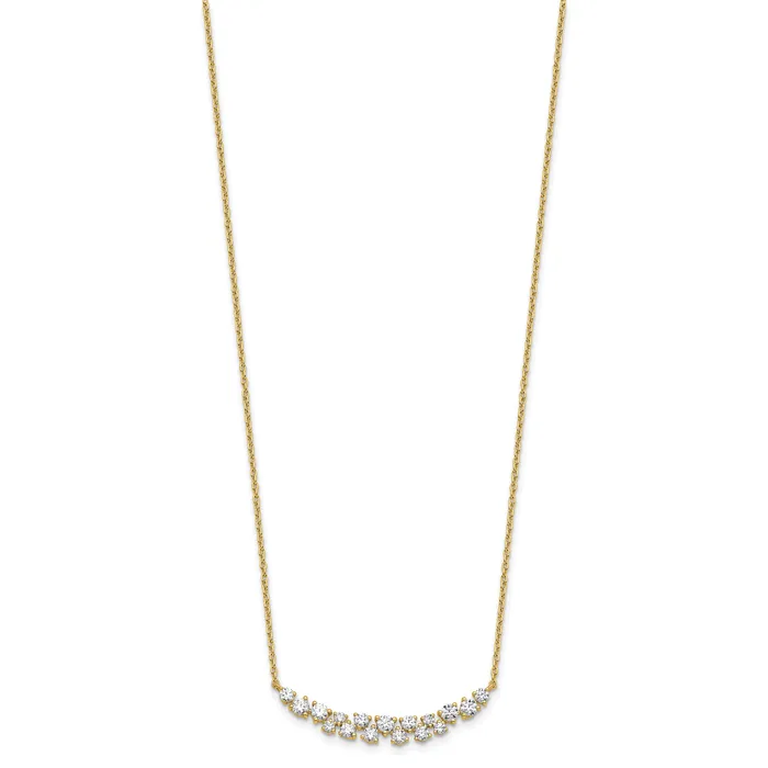 14k Yellow Gold 78 Ct Lab Grown Diamond VSSI G 1775 inch Fancy Bar Necklace Goldia Necklaces