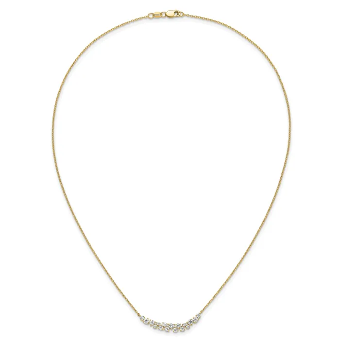 14k Yellow Gold 78 Ct Lab Grown Diamond VSSI G 1775 inch Fancy Bar Necklace Goldia Necklaces