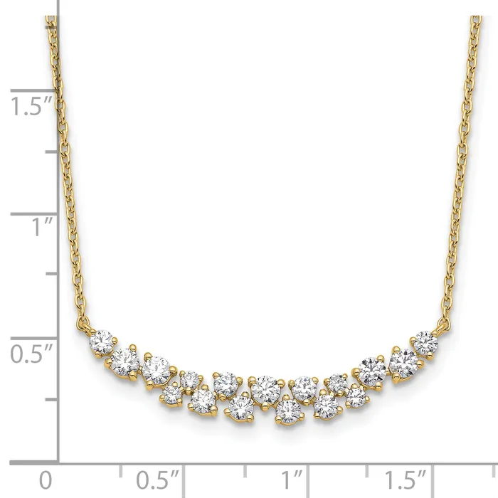14k Yellow Gold 78 Ct Lab Grown Diamond VSSI G 1775 inch Fancy Bar Necklace Goldia Necklaces