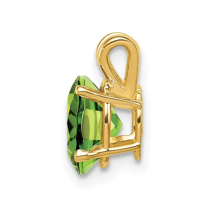 14K Yellow Gold 8x6mm Oval Peridot Checker pendant Goldia Necklaces