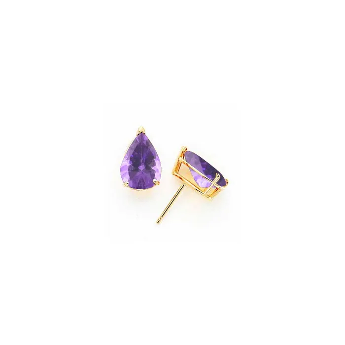 14k Yellow Gold 9x6mm Pear Tsavorite Earrings Goldia Earrings