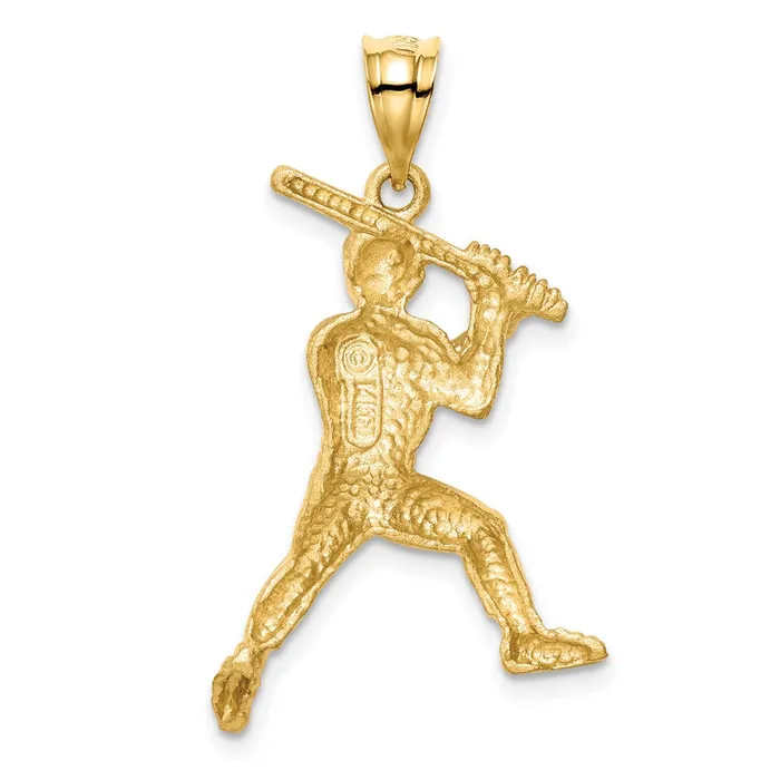14k Yellow Gold Brushed DC Baseball Player Pendant Goldia PreStyled Sets