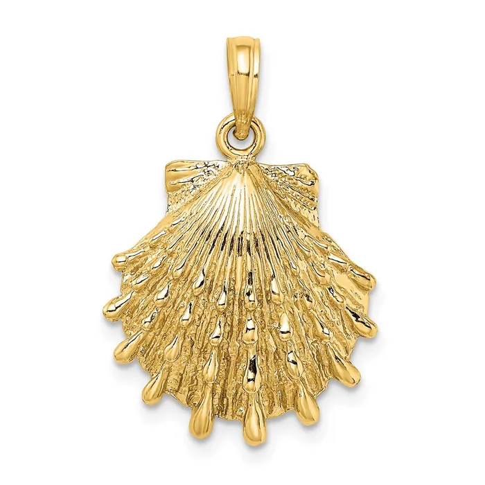 14k Yellow Gold Lions Paw Shell Charm Goldia Charm Necklaces