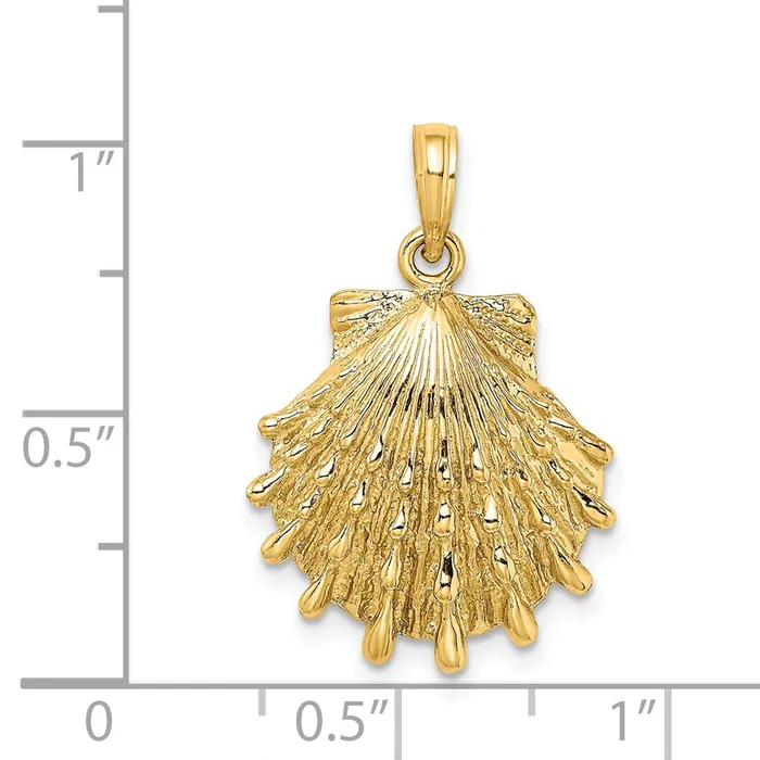 14k Yellow Gold Lions Paw Shell Charm Goldia Charm Necklaces