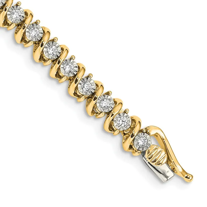 14k Yellow Gold Natural Diamond Bracelet goldiaca Bracelets