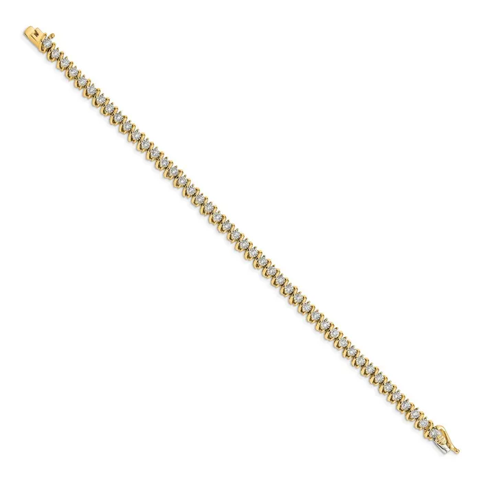 14k Yellow Gold Natural Diamond Bracelet goldiaca Bracelets