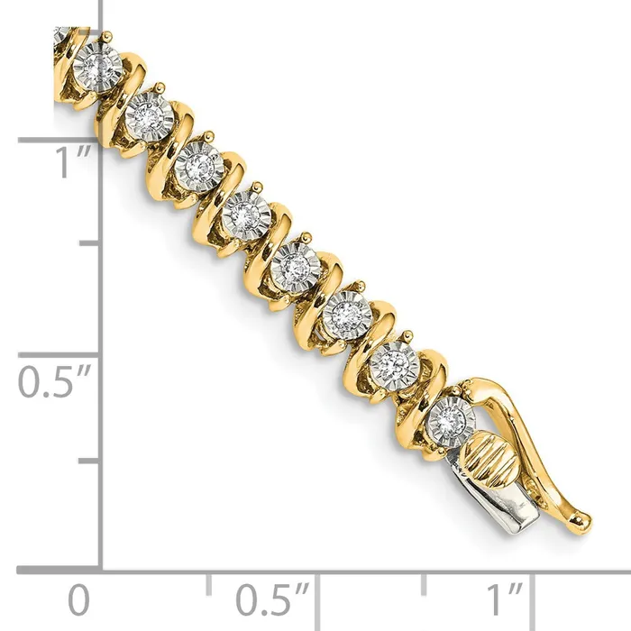 14k Yellow Gold Natural Diamond Bracelet goldiaca Bracelets