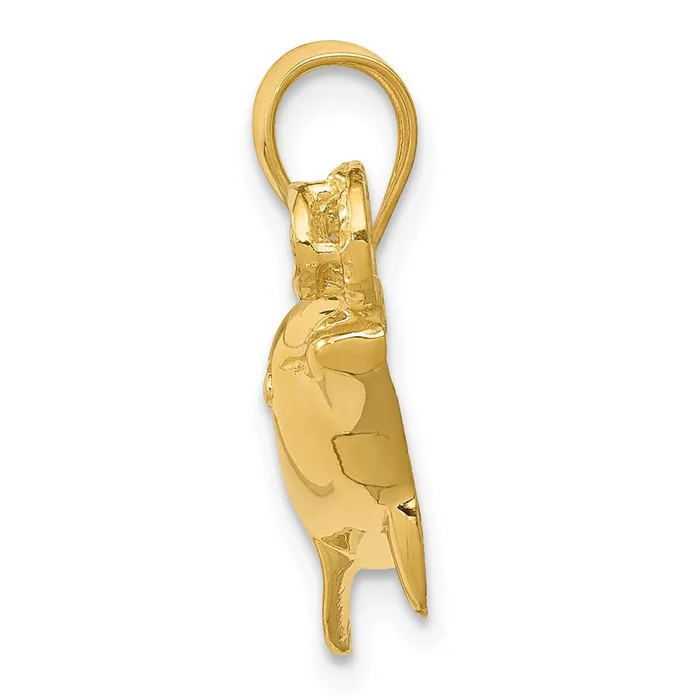 14k Yellow Gold Polished Diamondcut Dolphin wBall Pendant Goldia Necklaces