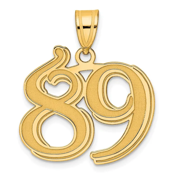 14k Yellow Gold Polished Etched Number 89 Pendant Goldia PreStyled Sets