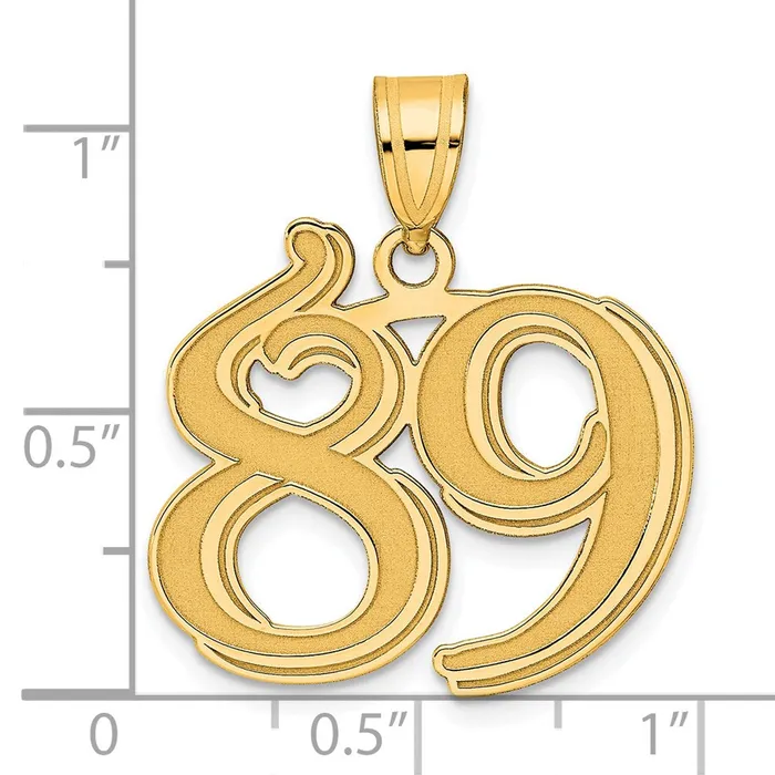 14k Yellow Gold Polished Etched Number 89 Pendant Goldia PreStyled Sets