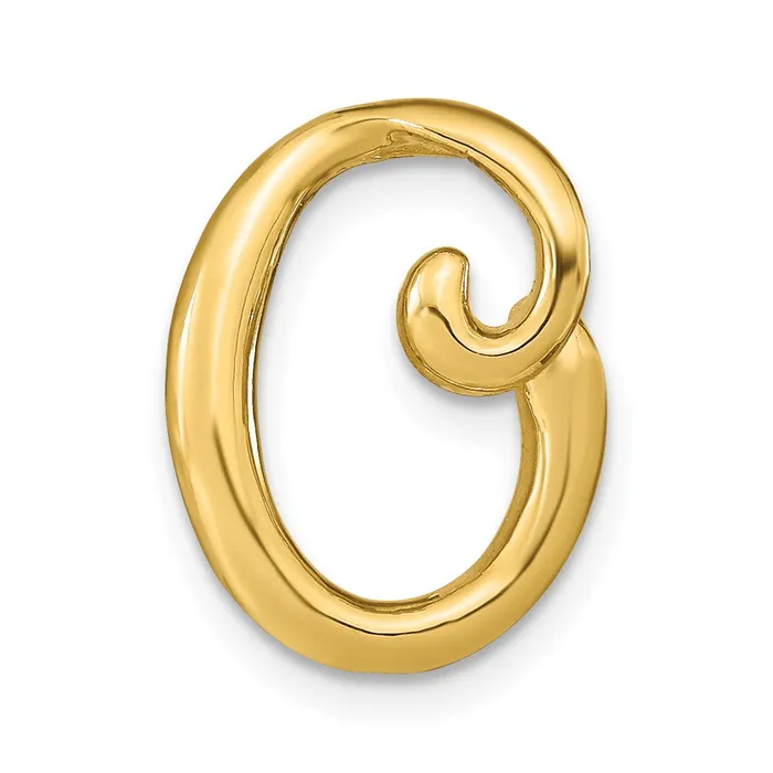 14k Yellow Gold Polished Letter O Initial Slide Goldia Necklaces