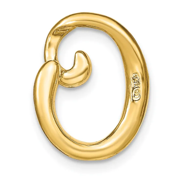 14k Yellow Gold Polished Letter O Initial Slide Goldia Necklaces