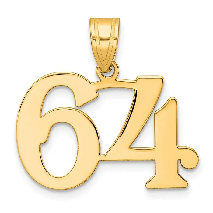14k Yellow Gold Polished Number 64 Pendant Goldia PreStyled Sets
