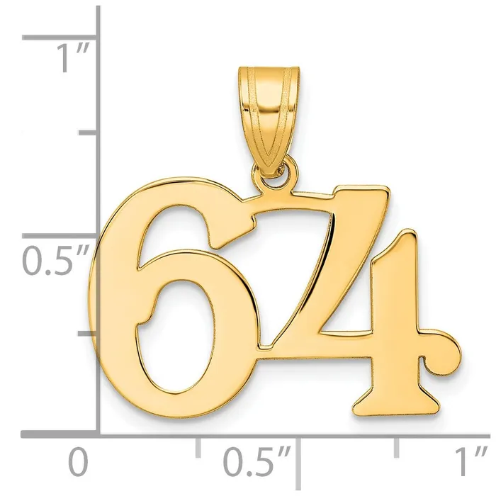 14k Yellow Gold Polished Number 64 Pendant Goldia PreStyled Sets