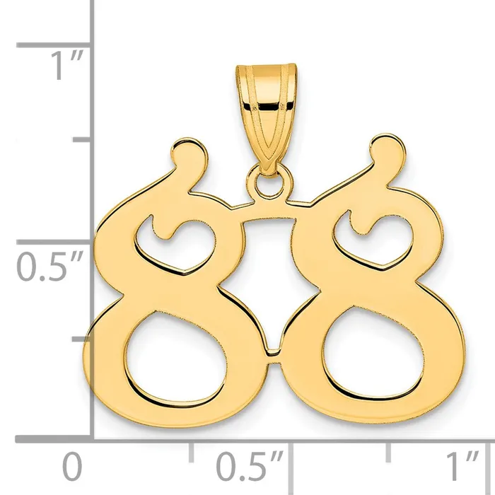 14k Yellow Gold Polished Number 88 Pendant Goldia PreStyled Sets