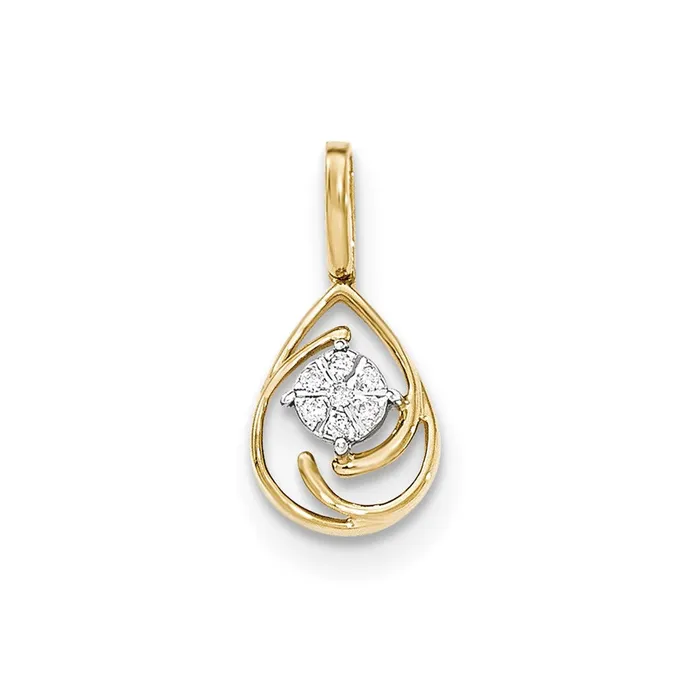 14K Yellow Gold Polished Real Diamond Teardrop Pendant Goldia PreStyled Sets 14K Yellow Gold Polished Real Diamond Teardrop Pendant Goldia PreStyled Sets