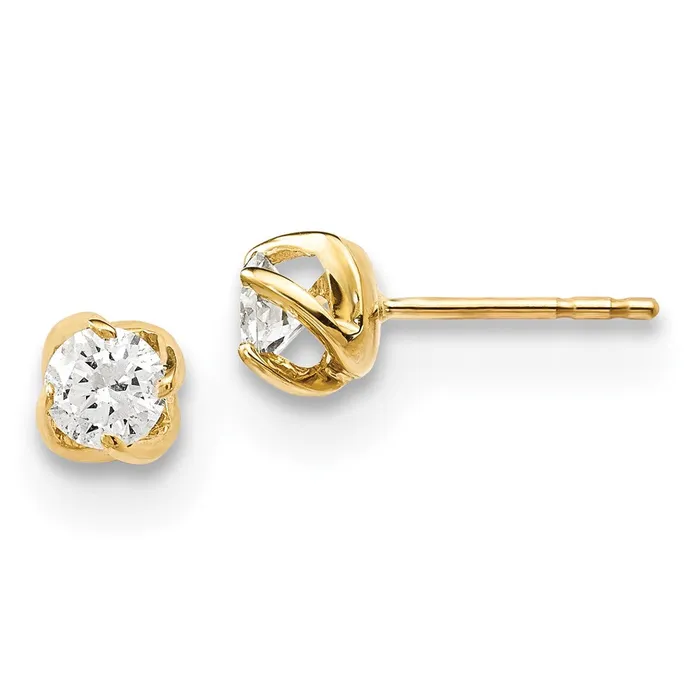 14k Yellow Gold Real Diamond Earrings Goldia Earrings
