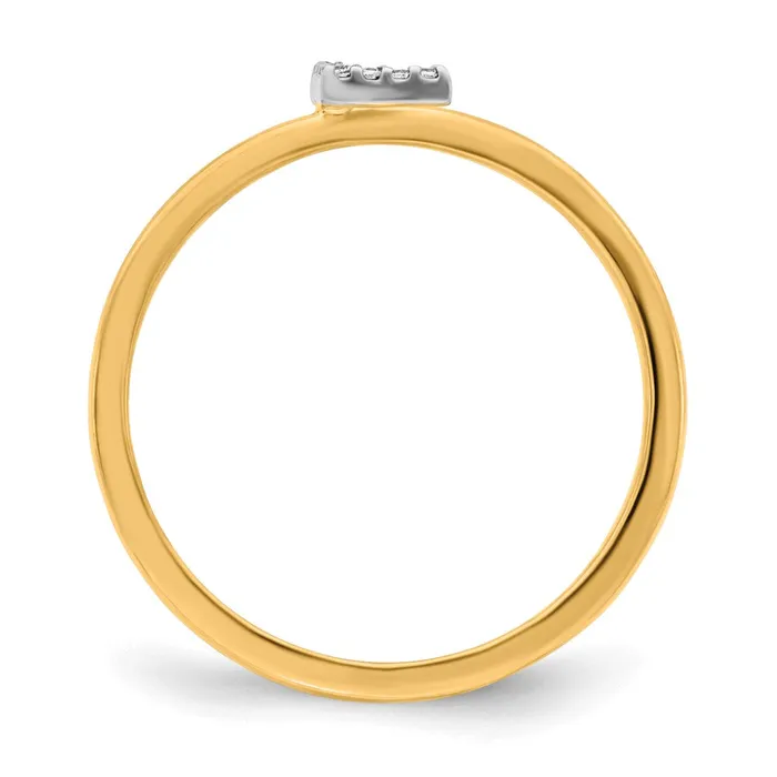 14k Yellow Gold Real Diamond Initial L Ring Goldiacom Rings