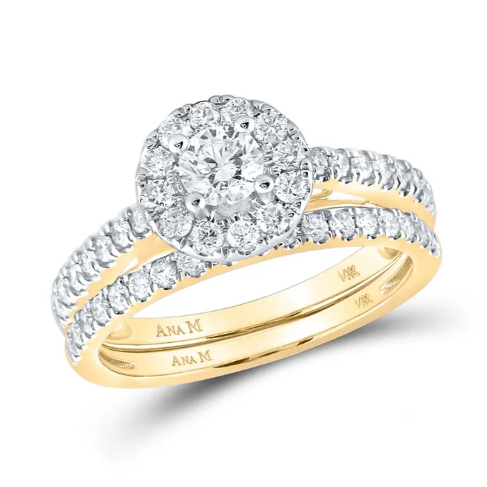 14k Yellow Gold Round Diamond Bridal Wedding Ring Set 1 Ctw Certified gndatlanta Rings 14k Yellow Gold Round Diamond Bridal Wedding Ring Set 1 Ctw Certified gndatlanta Rings