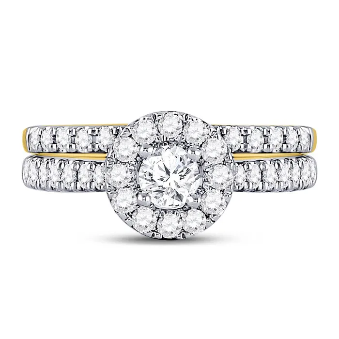 14k Yellow Gold Round Diamond Bridal Wedding Ring Set 1 Ctw Certified gndatlanta Rings