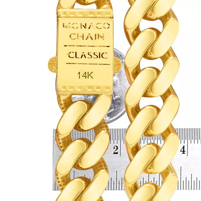 14k Yellow Gold Royal Monaco Miami Cuban Link Curb 15mm Mens Chain Necklace 28 Goldiacom Necklaces