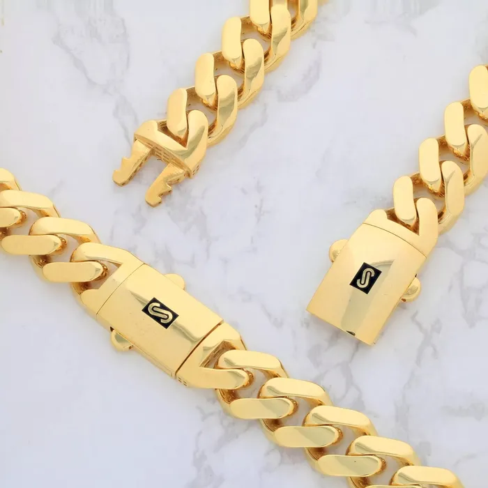 14k Yellow Gold Royal Monaco Miami Cuban Link Curb 15mm Mens Chain Necklace 28 Goldiacom Necklaces