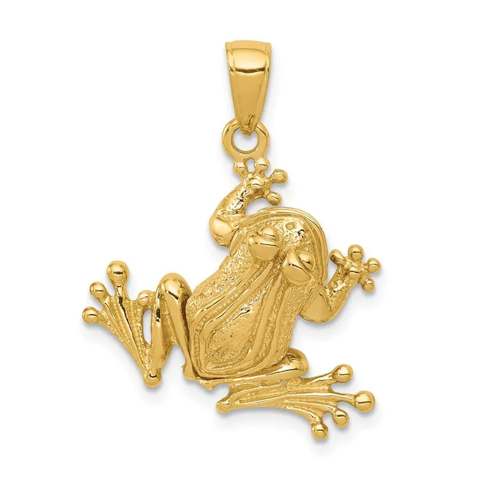 14k Yellow Gold Solid Polished 3D Moveable Frog Pendant Goldia PreStyled Sets 14k Yellow Gold Solid Polished 3D Moveable Frog Pendant Goldia PreStyled Sets