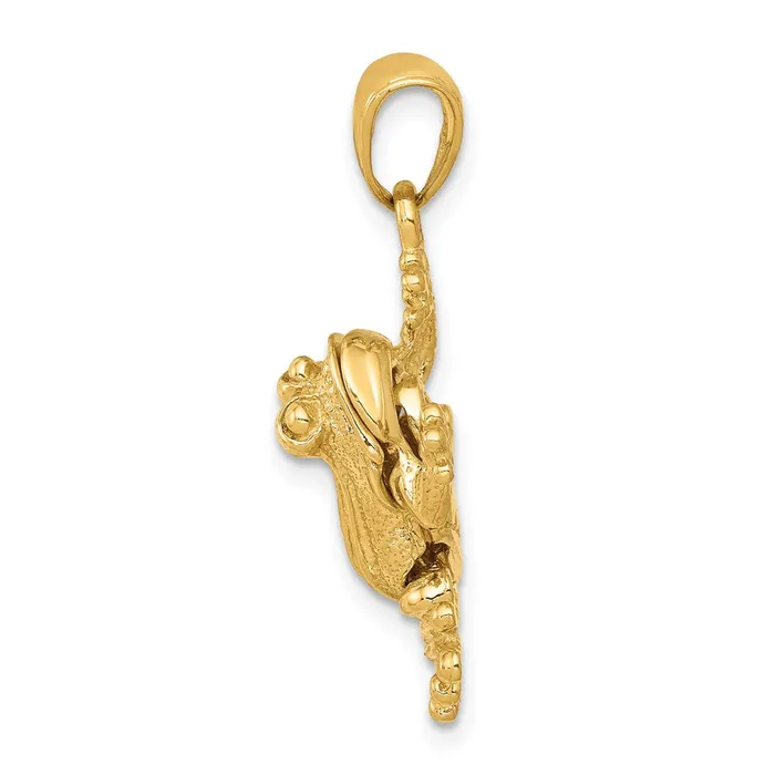 14k Yellow Gold Solid Polished 3D Moveable Frog Pendant Goldia PreStyled Sets
