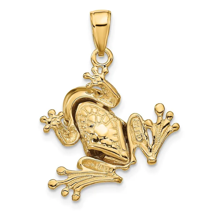 14k Yellow Gold Solid Polished 3D Moveable Frog Pendant Goldia PreStyled Sets